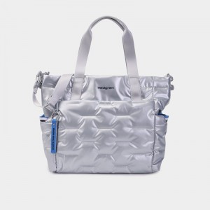 Hedgren Puffer Women's Tote Bags Silver Blue | ADR5890RO